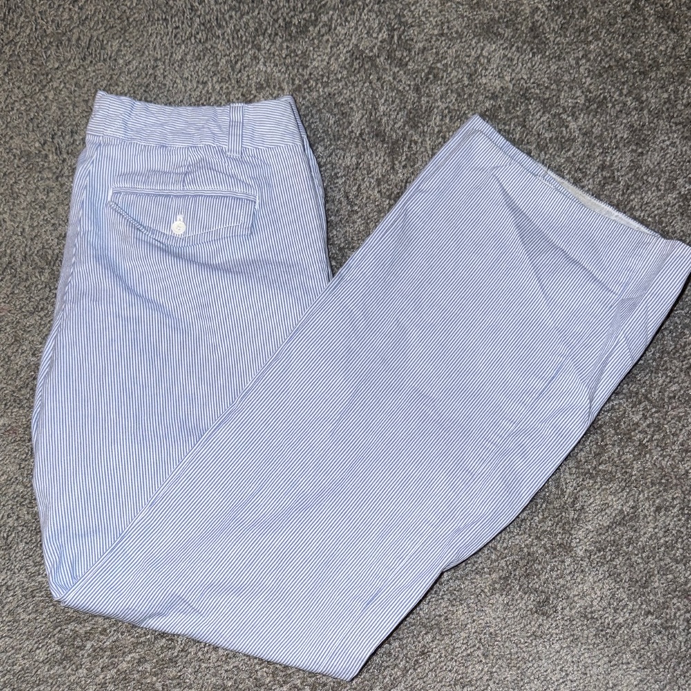 Women's Blue Striped Chinos